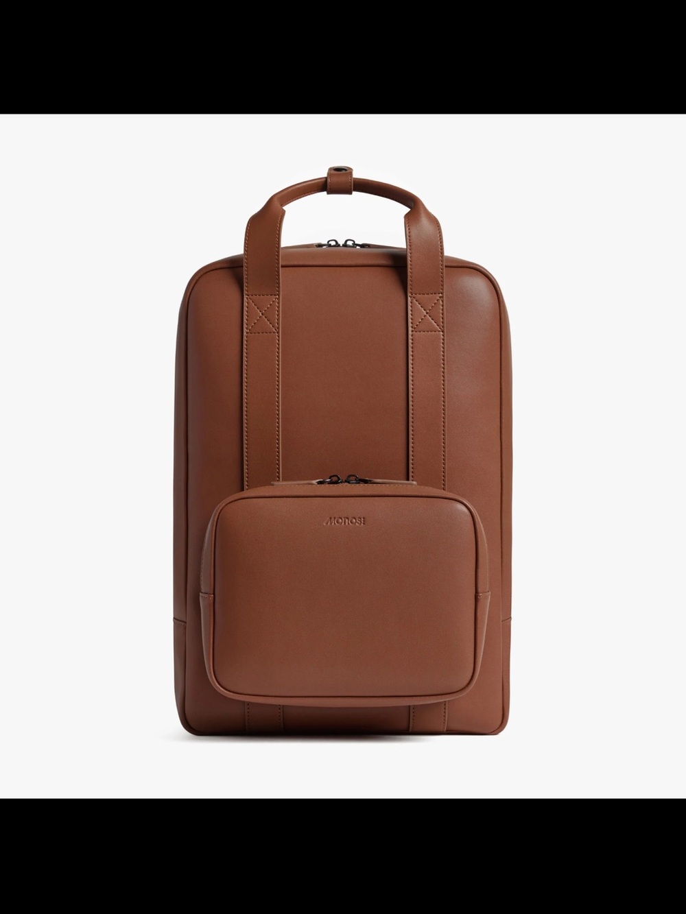 Metro Backpack (Made With Vegan Leather): In Color: Mahogany.